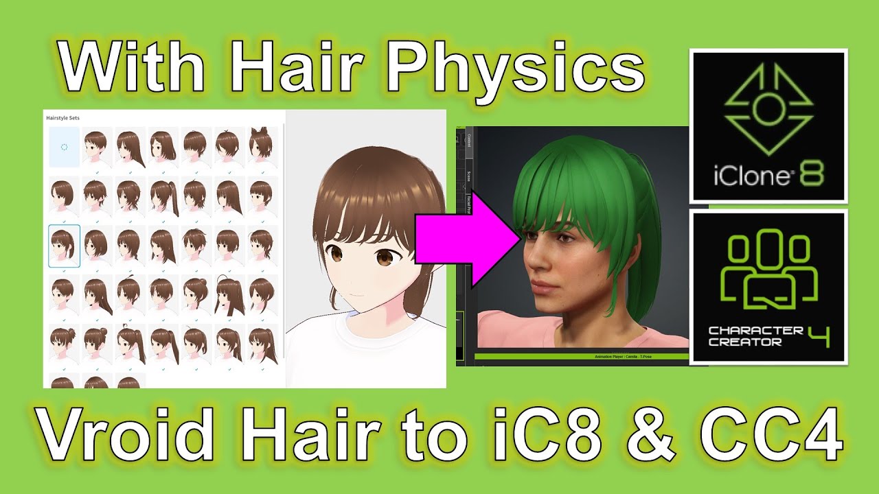 Vroid Hairstyle to iClone 8 & Character Creator 4 with Hair Physics Tutorial #iclone #cc4 #tutorial