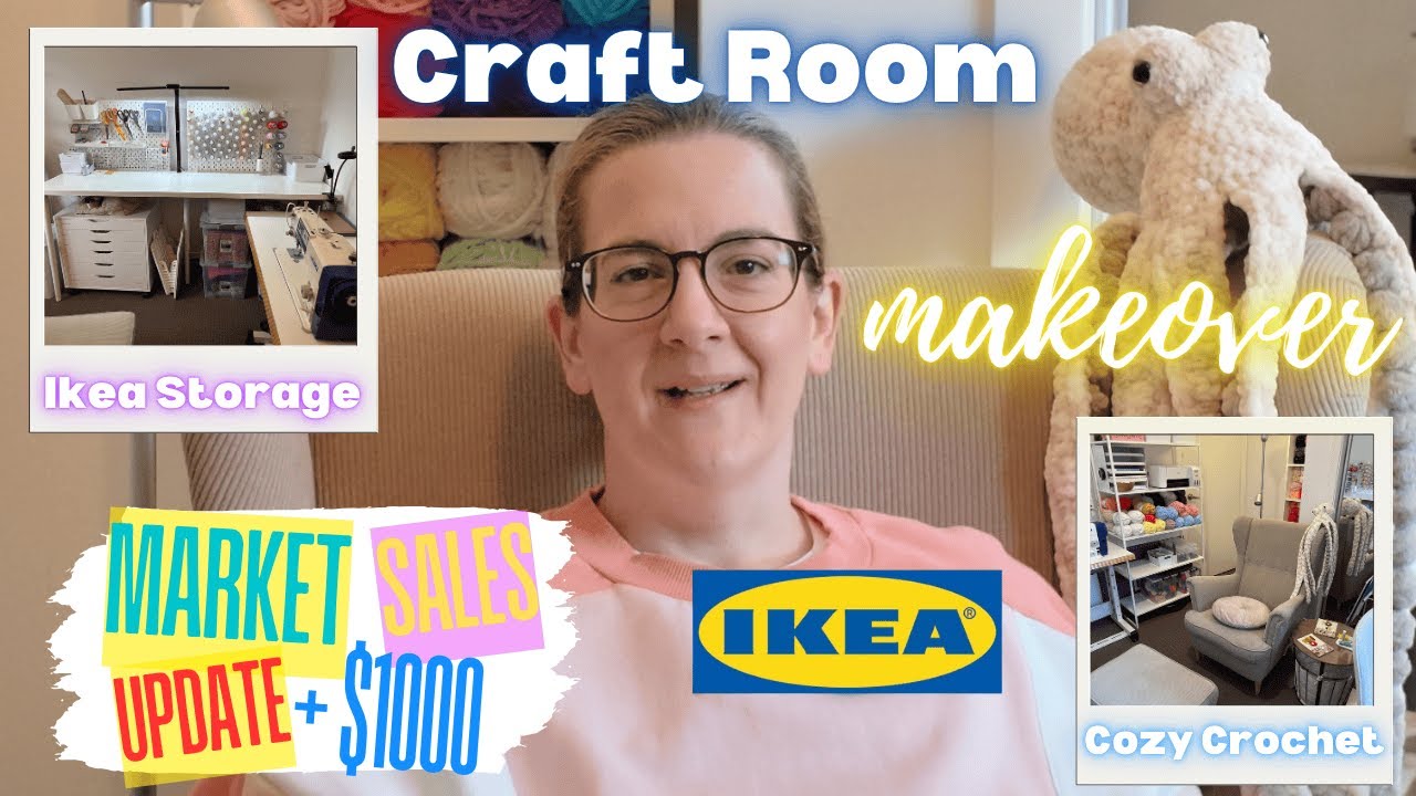 Cozy Room Makeover + IKEA Yarn Storage 🧶 Craft Studio Tour, Yarn Haul & Market Update 🐉 What sold?!