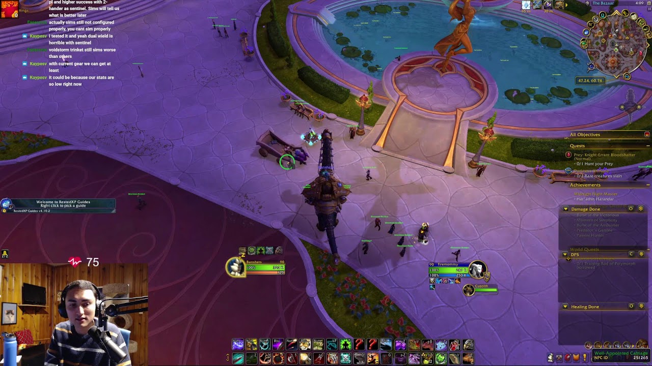 !drops Quick TBC Kara then live (4265 io, HoF Hunter) !restedxp !talents !spec !dw !main !craft