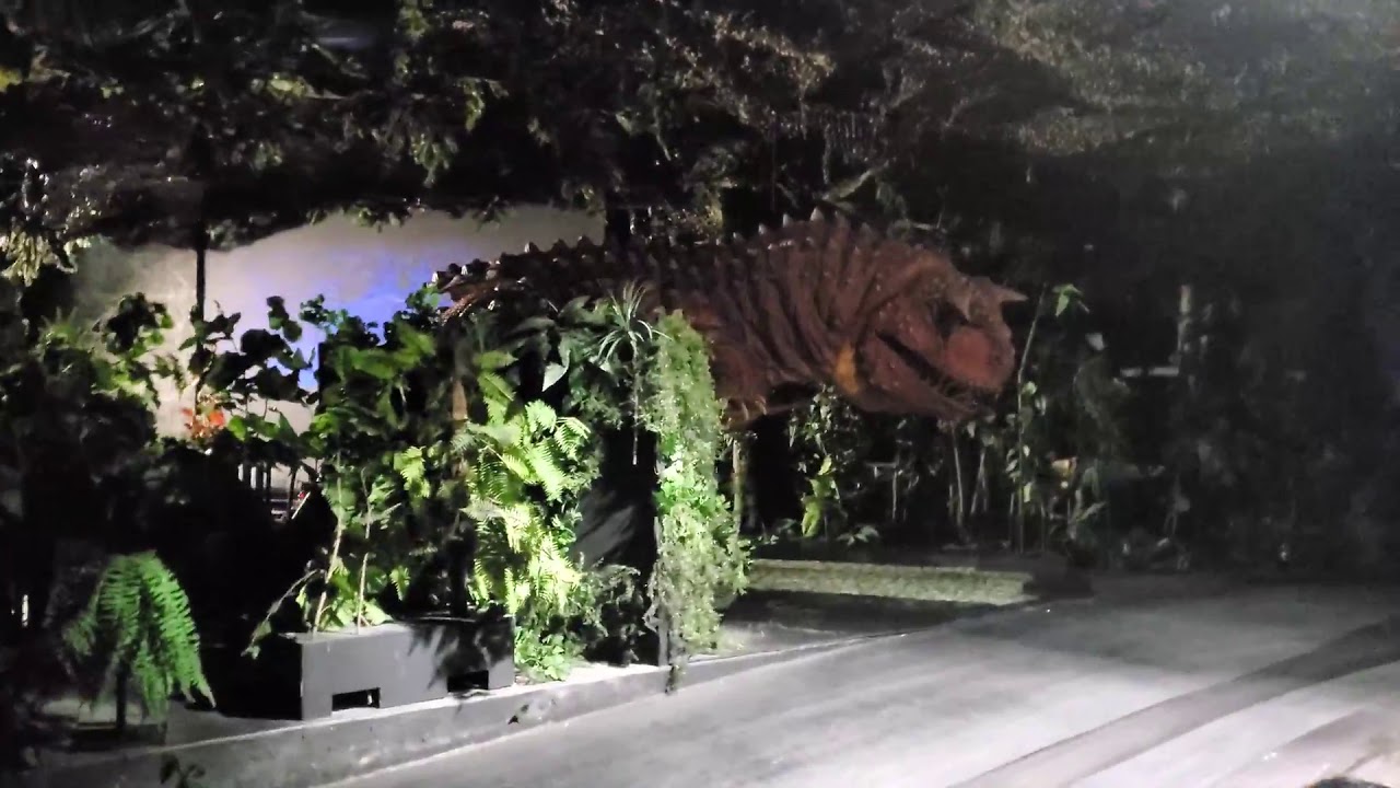 Disney ride break down, lights on, walking thru ride.