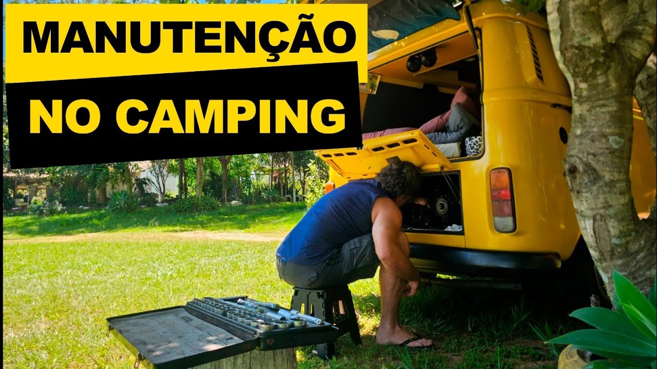 MANUTENÇÃO NA CORREIA DO ALTERNADOR  DA KOMBIHOME  NO  CAMPING