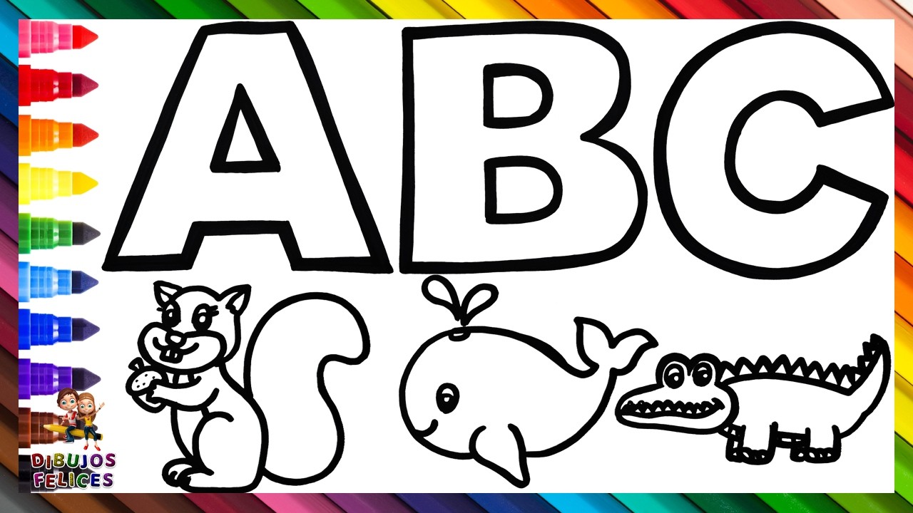 Dibuja Y Colorea El Abecedario De Los Animales 🔠🐿️🐋🐊🐘🦩🐱🦒🐨 🦁🐵🌈 Aprende Letras y Animales Español 🇦-🇿