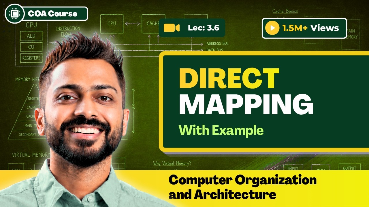 L-3.6: Direct Mapping with Example in Hindi | Cache Mapping | Computer Organisation and Architecture