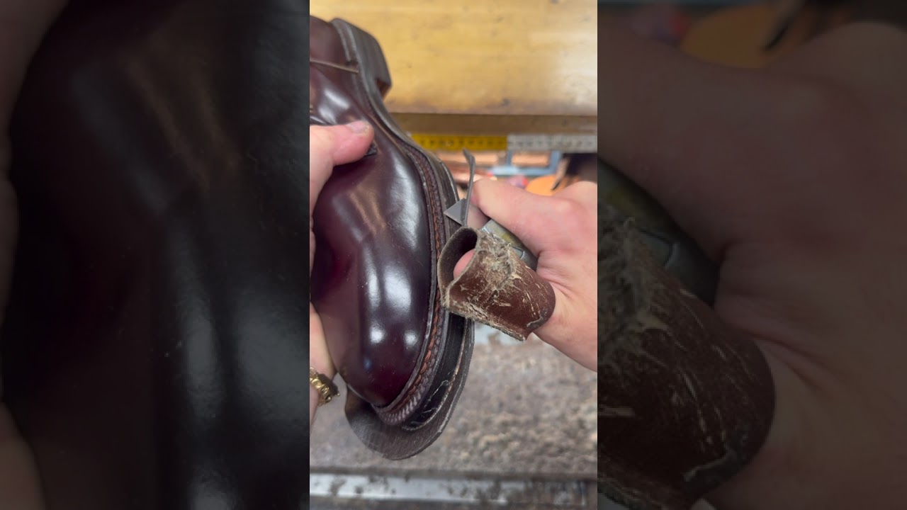 Alden Shell Cordovan Rubber Half Sole Install
