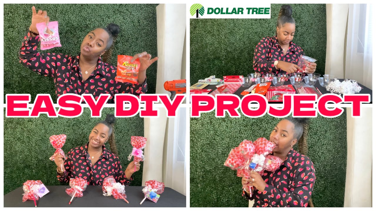 EASY DOLLAR TREE DIY PROJECT | VALENTINES DAY DIY | MINI LOLLIPOPS + MINI CANDY APPLES