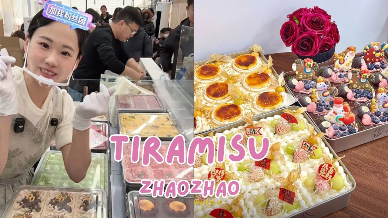 🔴Live🔴How long did Zhao Zhao need to sell out 80 trays of tiramisu?03152026 - #chinafood  #tiramisu