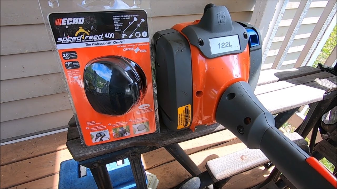 How to install ECHO Speed Feed 400 trimmer head on a Husqvarna 122l string trimmer in 2025