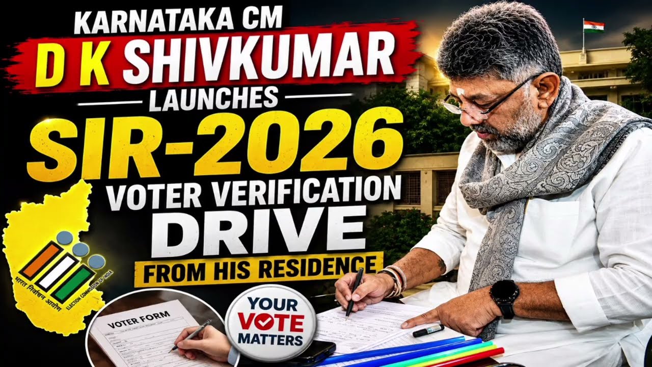KARNATAKA СМ DK SHIVKUMAR LAUNCHES SIR-2026 VOTER VERIFICATION DRIVE FROM HIS RESIDENCE