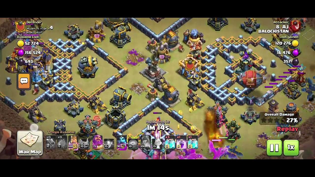 @COC TH 18 DESTROYED BY TH 17 BY AIR ATTACK 💯💪🔥