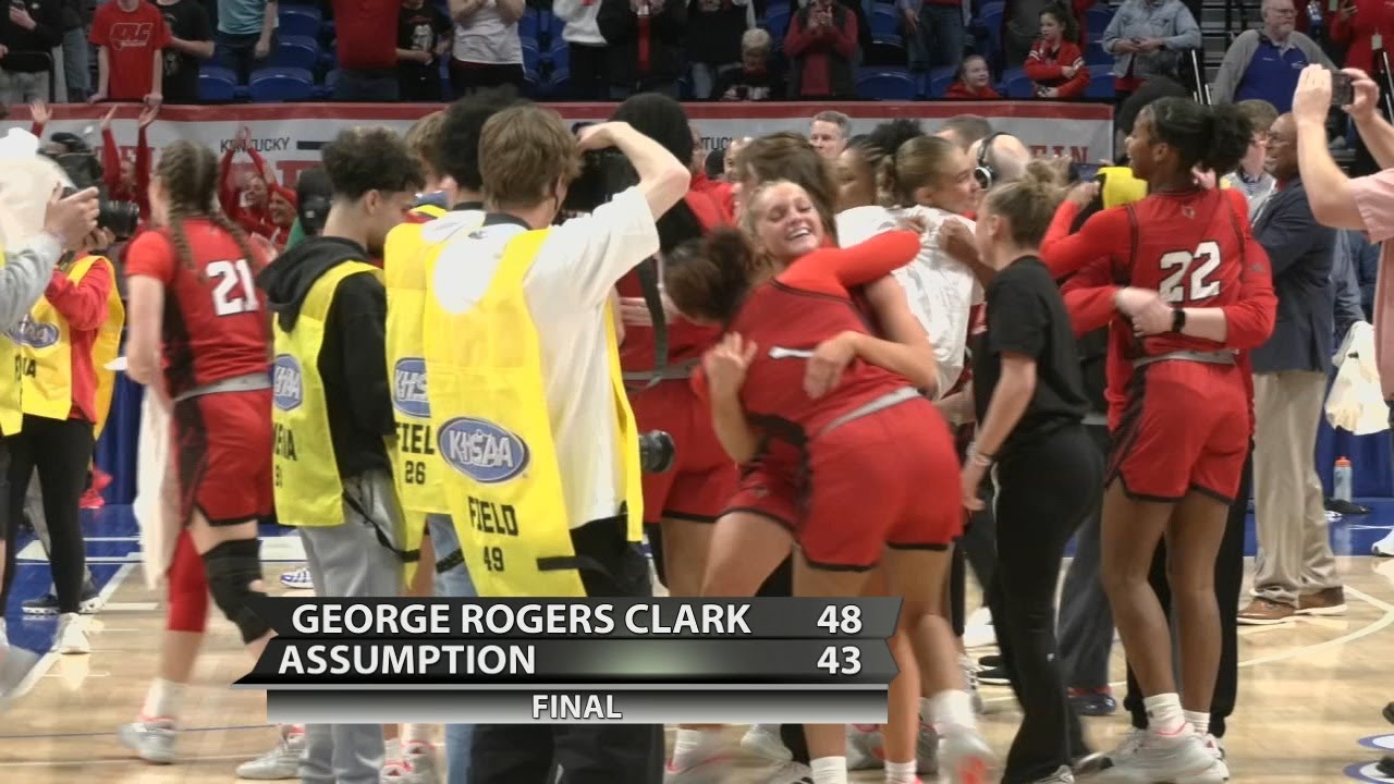 Команда George Rogers Clark одержала победу над командой Assumption и выиграла чемпионат штата по...