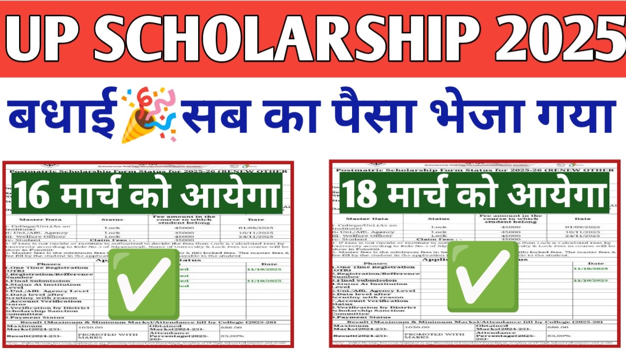 UP Scholarship Payment Update 2025-26 | UP Scholarship Paisa Kab Aayega 2025-26 #upscholarship