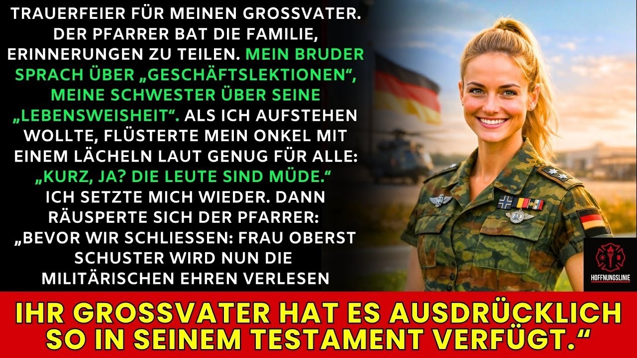 „Kurz—die Leute sind müde“… und dann: „Oberst… wird die Ehren überbringen“