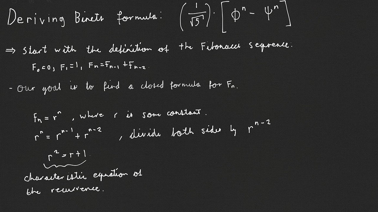 Binet’s Formula Explained Step‑by‑Step | Full Derivation of the Fibonacci Closed Form