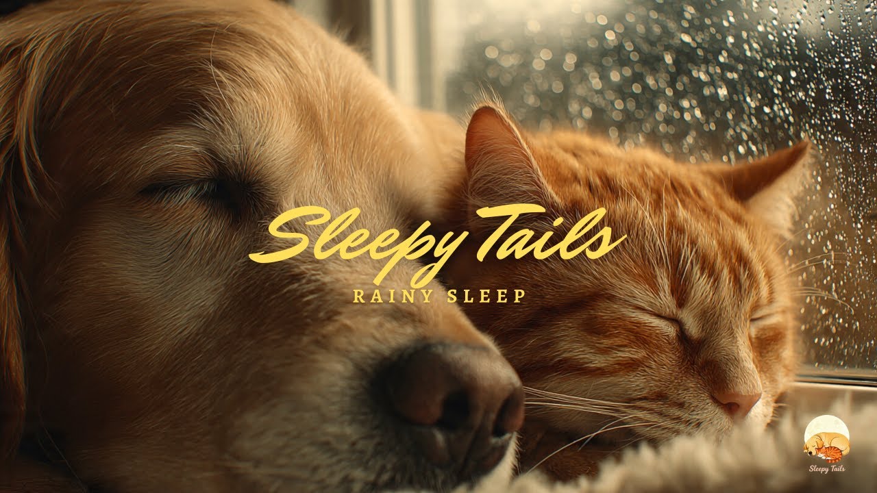 Sleepy Tails — Rainy Window Dreams | Dog & Cat Sleep Music (8 Hours)