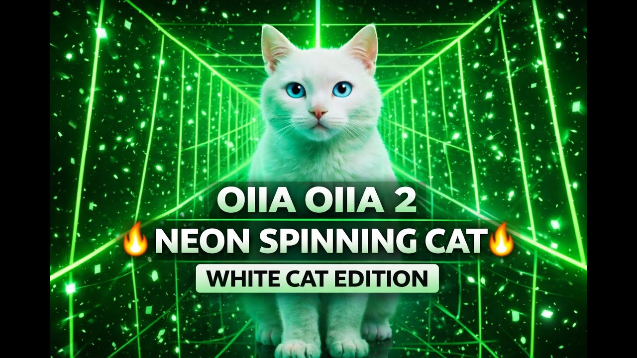 OIIA OIIA 2 – Neon Spinning Cat (White Cat Edition)