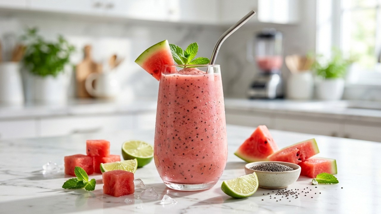 How to Make a Refreshing Watermelon Chia Seed Smoothie - Watermelon Chia Seed Smoothie Recipe