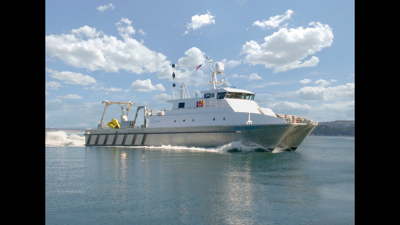 Aluminum catamaran work boat survey vessel