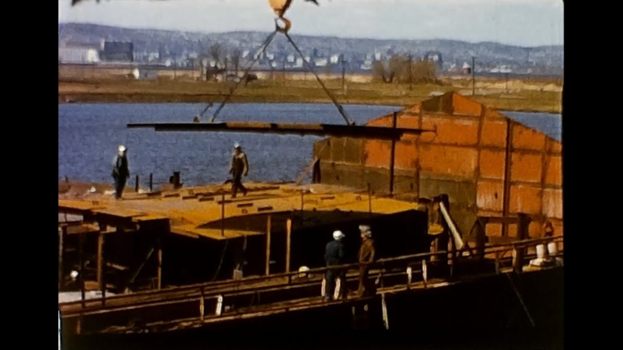 1960's Found Footage - Frasier Shipyards, Superior, WI - Ship Maintenance - Detroit Edison & More