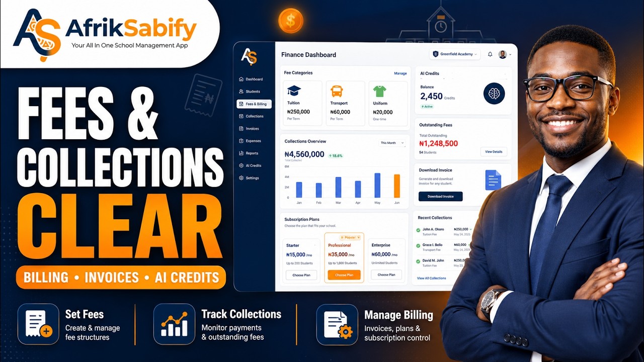 Finance & Billing &mdash; Set Fees, Track Collections and Manage Your Plan V7 | AfrikSabify