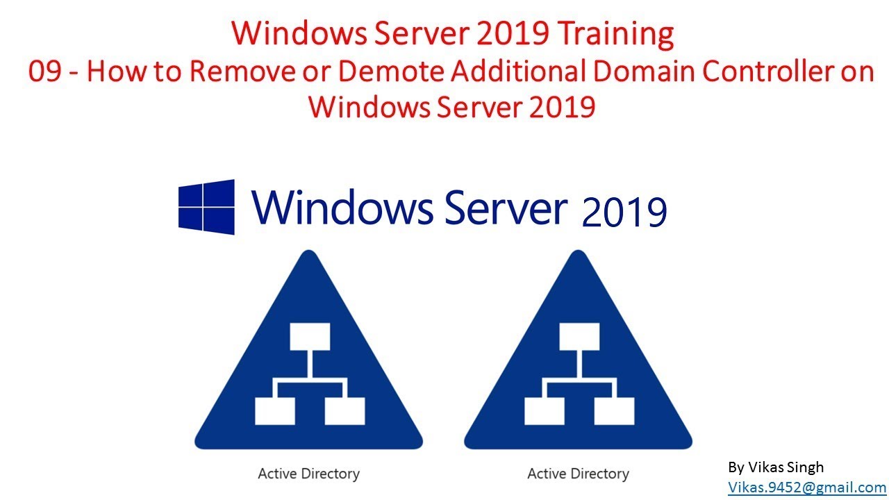 Windows Server 2019 Training 09 - How to Remove or Demote Additional Domain Controller from Forest