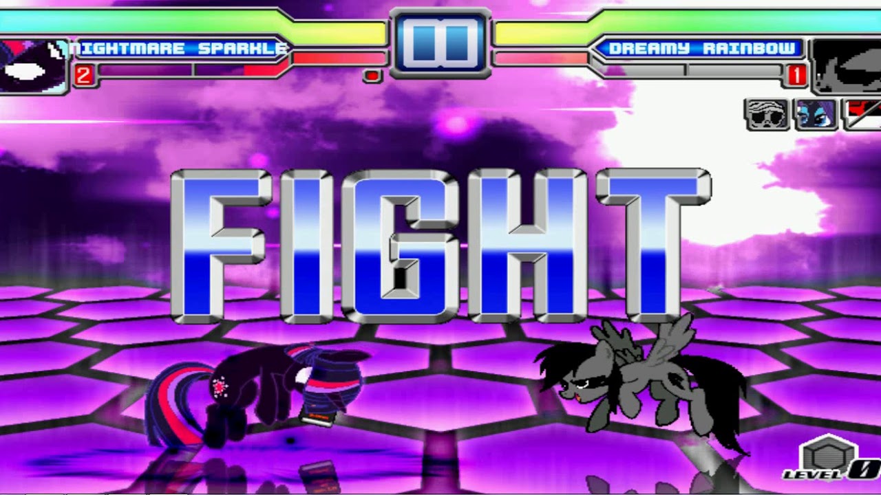 MUGEN - Nightmare Sparkle VS Zalgo pie, Dreamy Rainbow, Nightmare Rarity & Zalgo jack