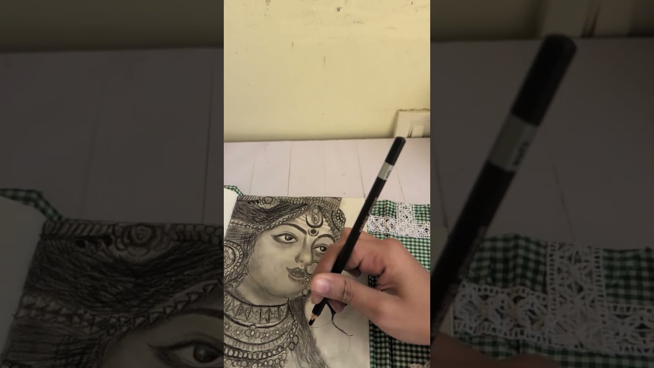 Durga maa pencil sketch