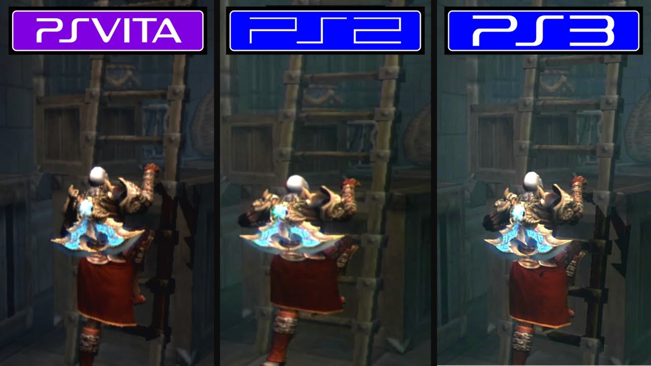 God of War 2 [ Ps Vita vs Ps2 vs Ps3 ] Graphics and FPS Comparison
