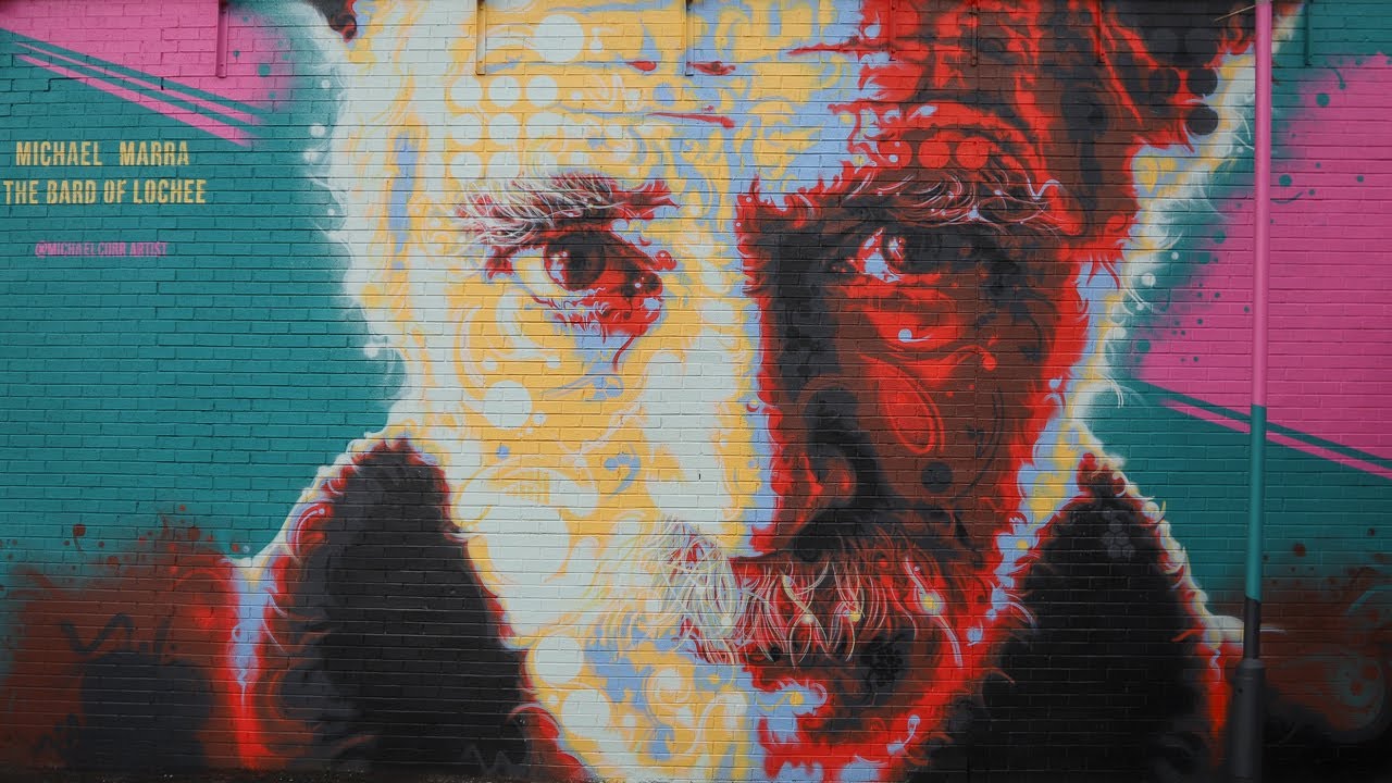 Michael Marra Murals - Portrait Spray Paint - Michael Corr Artist