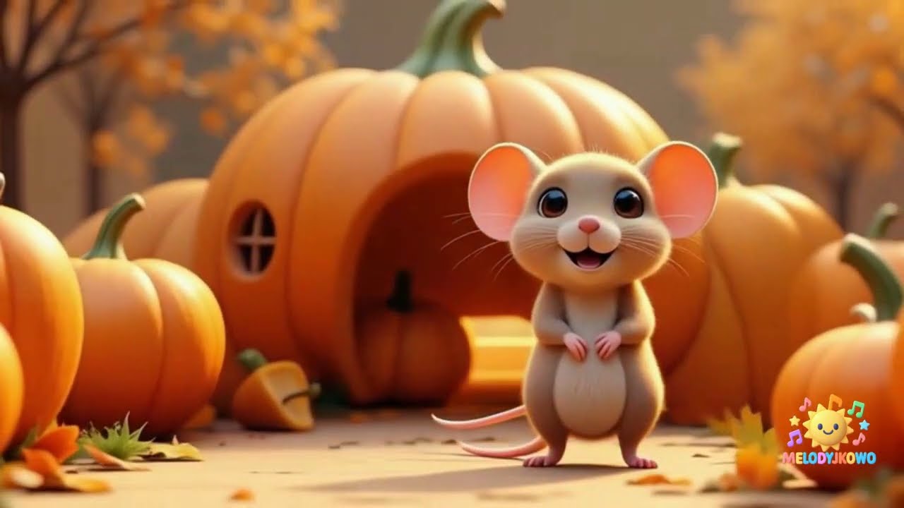 Myszka w Dyni 🐭🎃  Wesoła Piosenka dla Dzieci  | Jesienne pole dyniowe🎃
