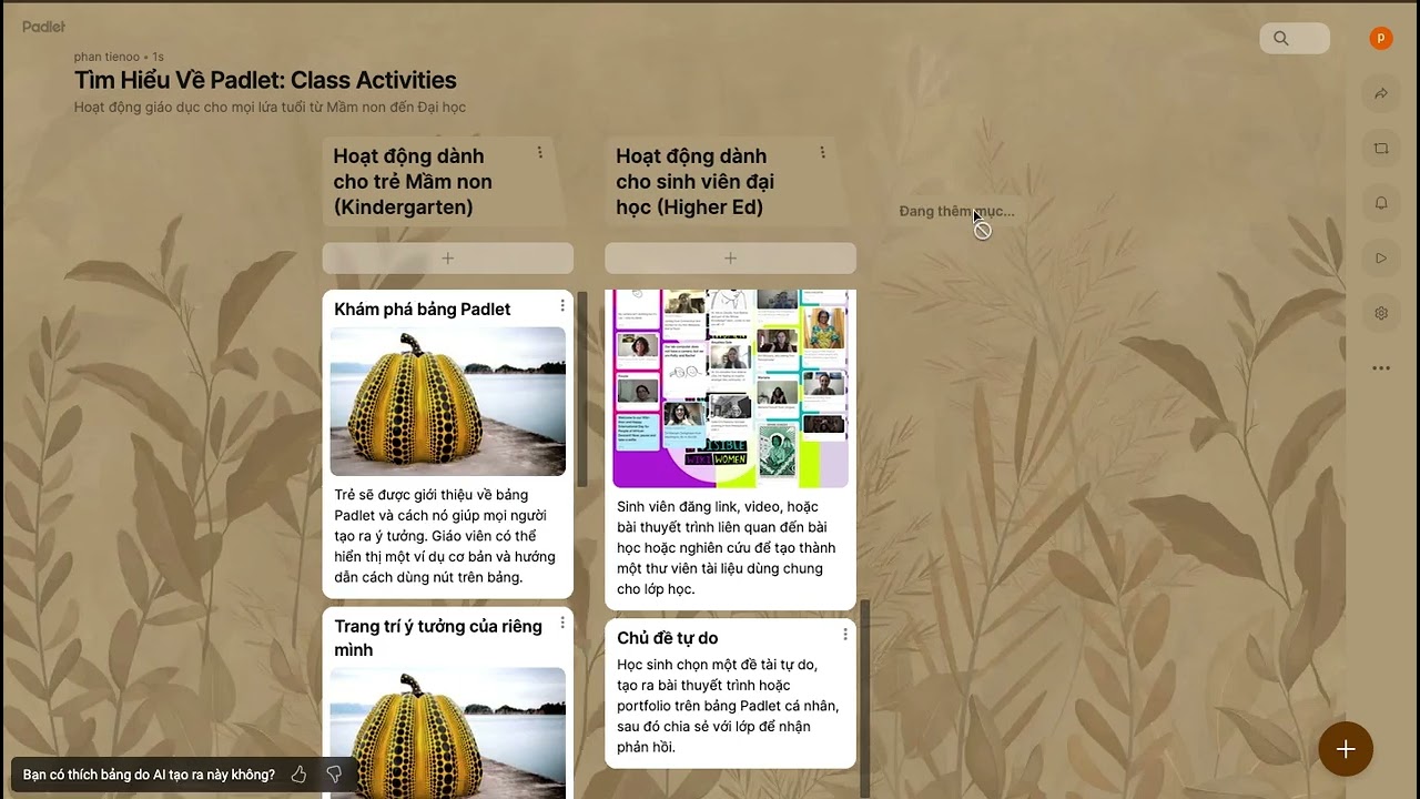 Hướng dẫn cách sử dụng padlet