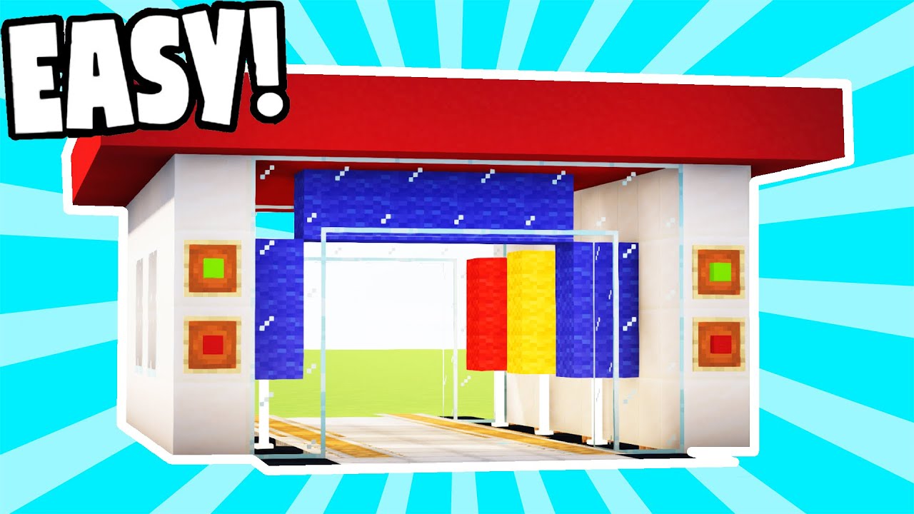 Minecraft: How To Make A Car Wash! (Easy Tutorial)