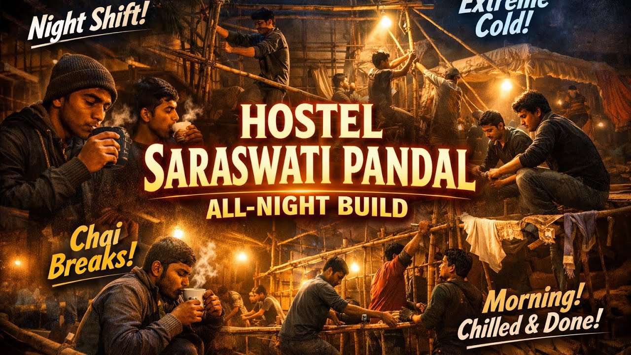 Hostel Saraswati Puja ki Taiyari #saraswatipuja #pandalmakeing #saraswatipuja2026 