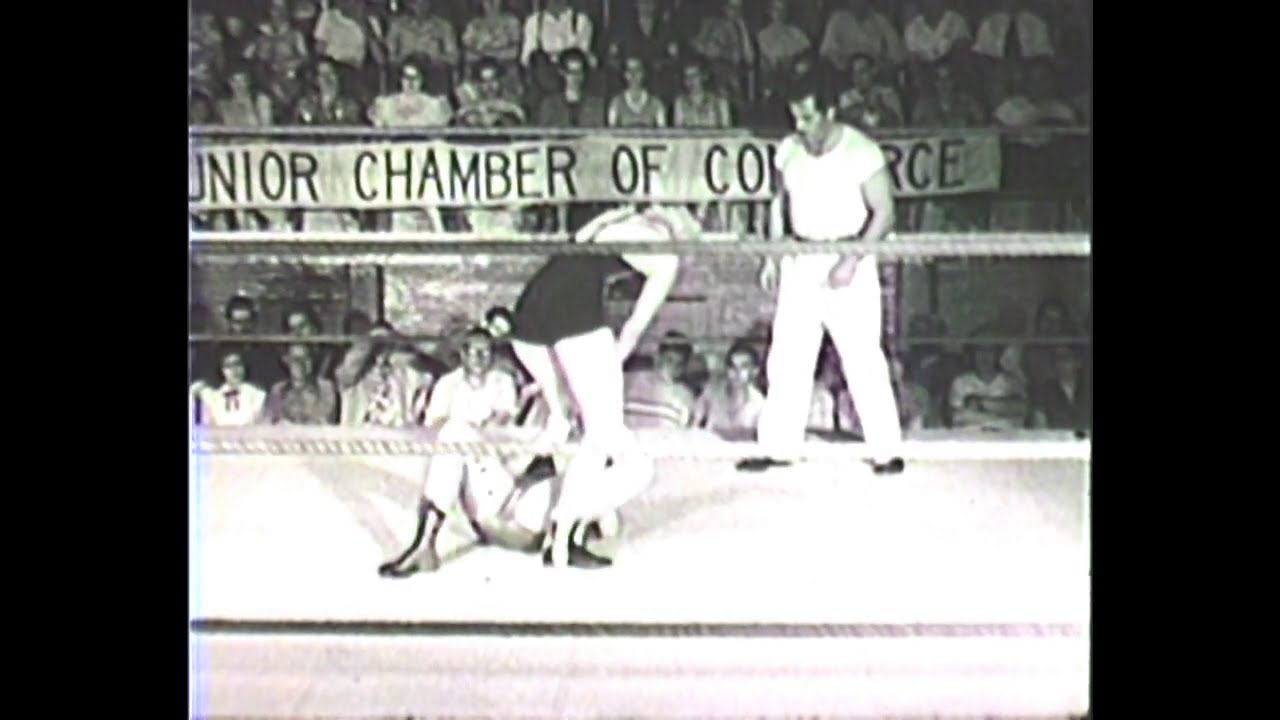 June Byers vs Cora Combs 1950's Wrestling From Hollywood ladies women female women's