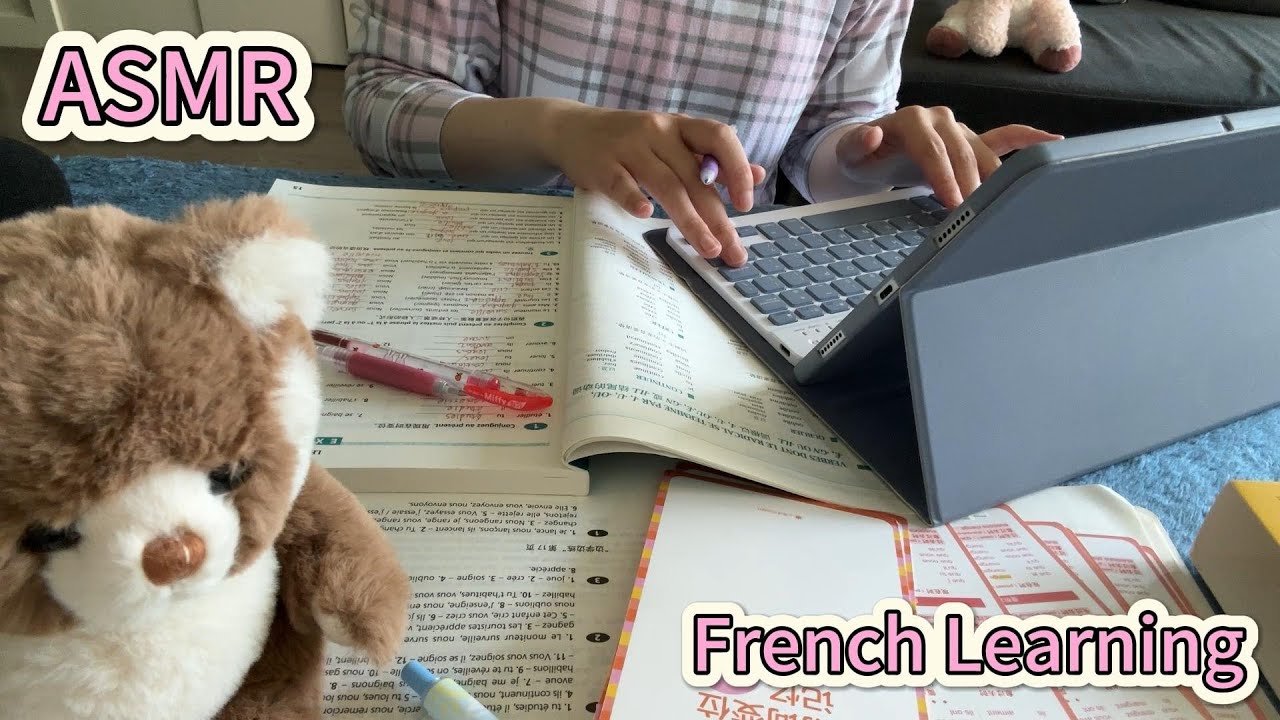 ASMR 50 minutes of French learning: inaudible whispering, writing, typing.