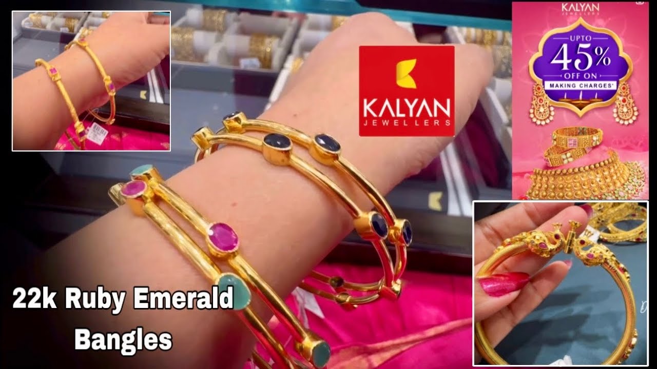Kalyan Jewellers New Ruby Emerald Bangle designs/Dhanteras Offer/Gemstone Bangle/Bangalore/Deeya