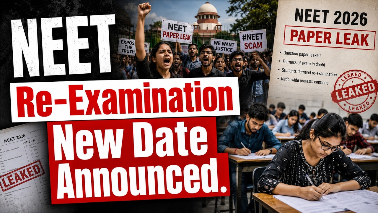 Объявлена ​​новая дата пересдачи экзамена NEET 2026 после скандала с утечкой экзаменационных мате...
