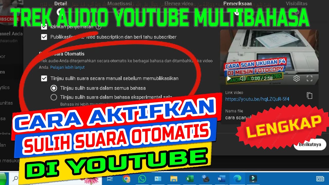 trek audio youtube multibahasa, cara aktifkan fitur sulih suara di youtube
