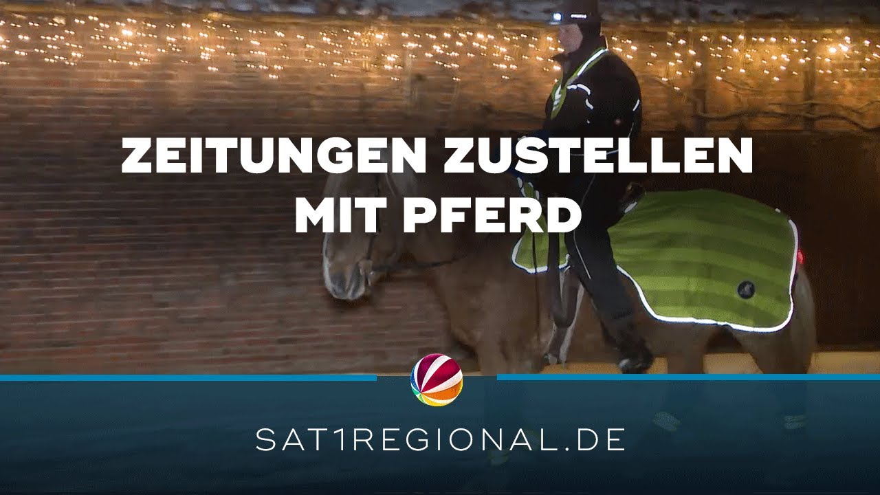 Zeitungszusteller auf dem Pferd: Niedersachse trotzt der Glätte