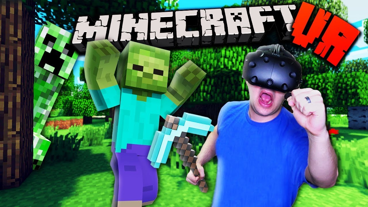 TRAPPED IN THE WORLD OF MINECRAFT?! | Minecraft VR Gameplay Part 1 (Vivecraft HTC Vive)