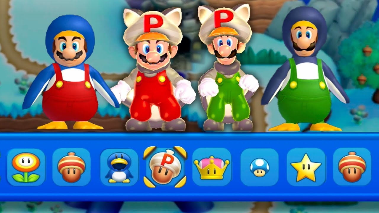 CHRISTMAS New Super Mario Bros U (Ver 2)– 2 Players World 1 Co Op Walkthrough