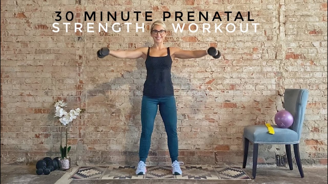 30 Minute Prenatal Full Body Strength Workout | All Trimester Friendly
