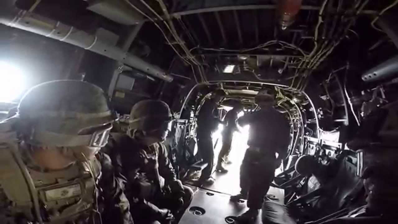 What it's like to fast rope out of a helicopter.