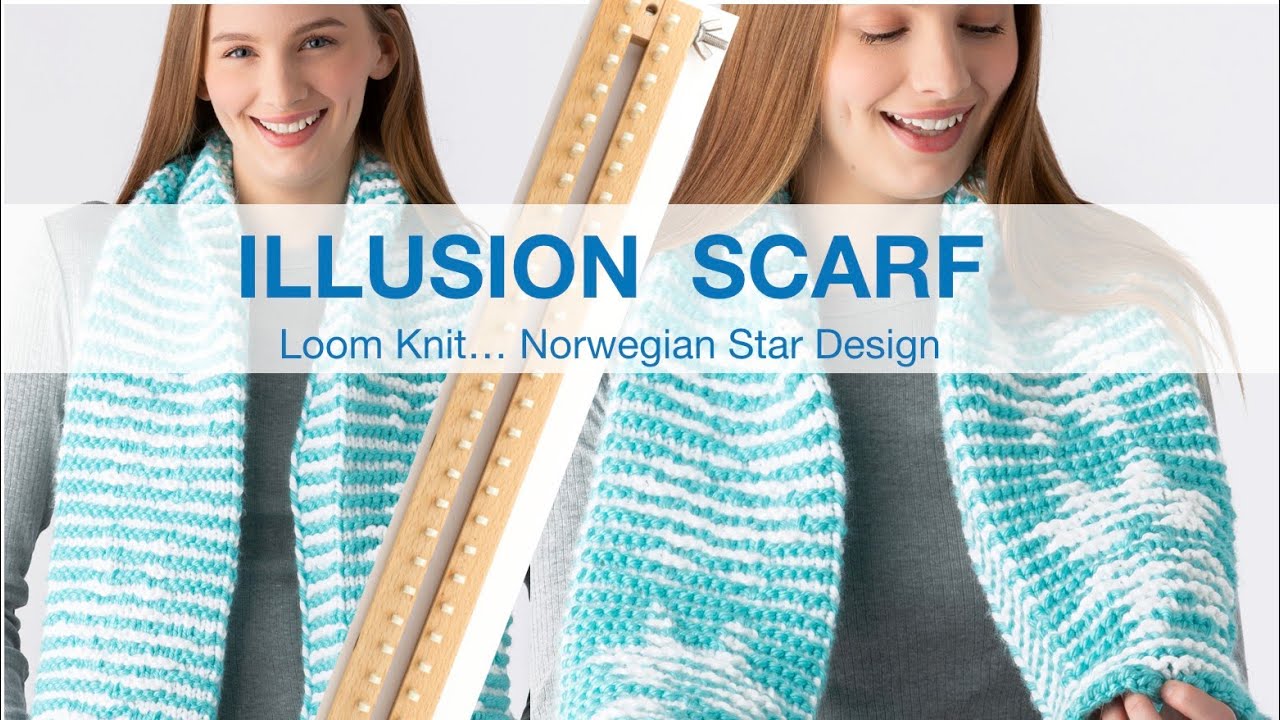 VIDEO CLIP - PART 1 - Norwegian Star Illusion Scarf on KB all-in-one 5/8 gauge loom