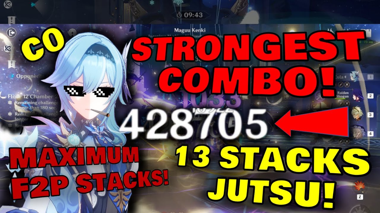 How to get 13 stacks for Eula, Best Eula Attack String, Eula Strongest Combo, Maximum Stacks Eula.