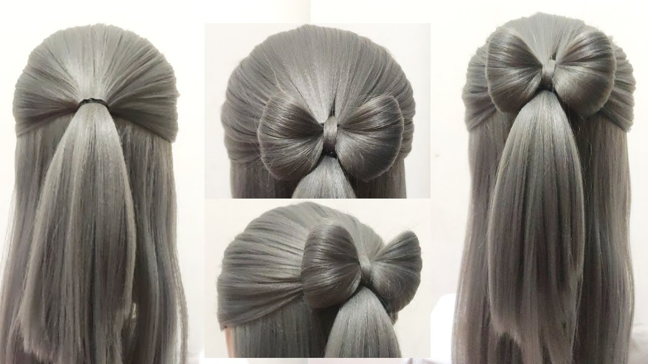 Tutorial Rambut Pita untuk Rambut Pendek - Panjang I How to Make a Hair Bow I Back to School