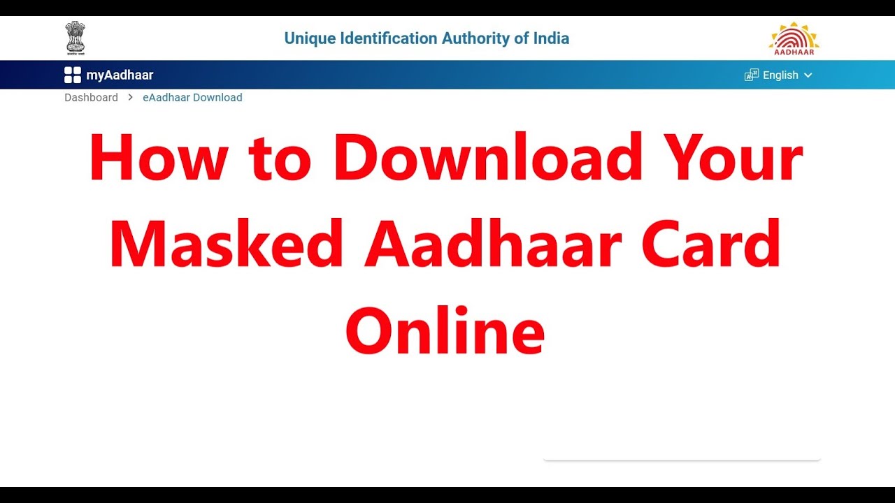 || How to Download Your Masked Aadhaar Card Online ||
