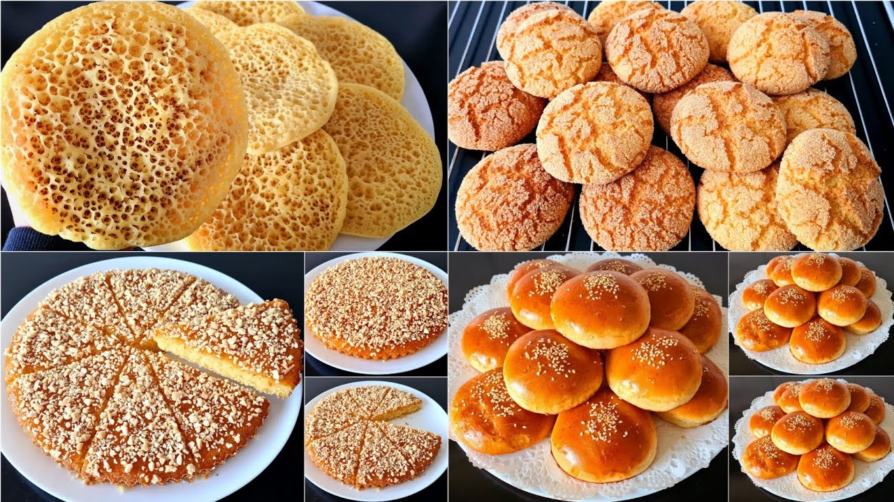 بالقليل حضري الكثير 4 اقتراحات سهلة اقتصادية و ناجحة 100% بغرير شهدة، حريشات في الفرن، بسبوسة والكرص