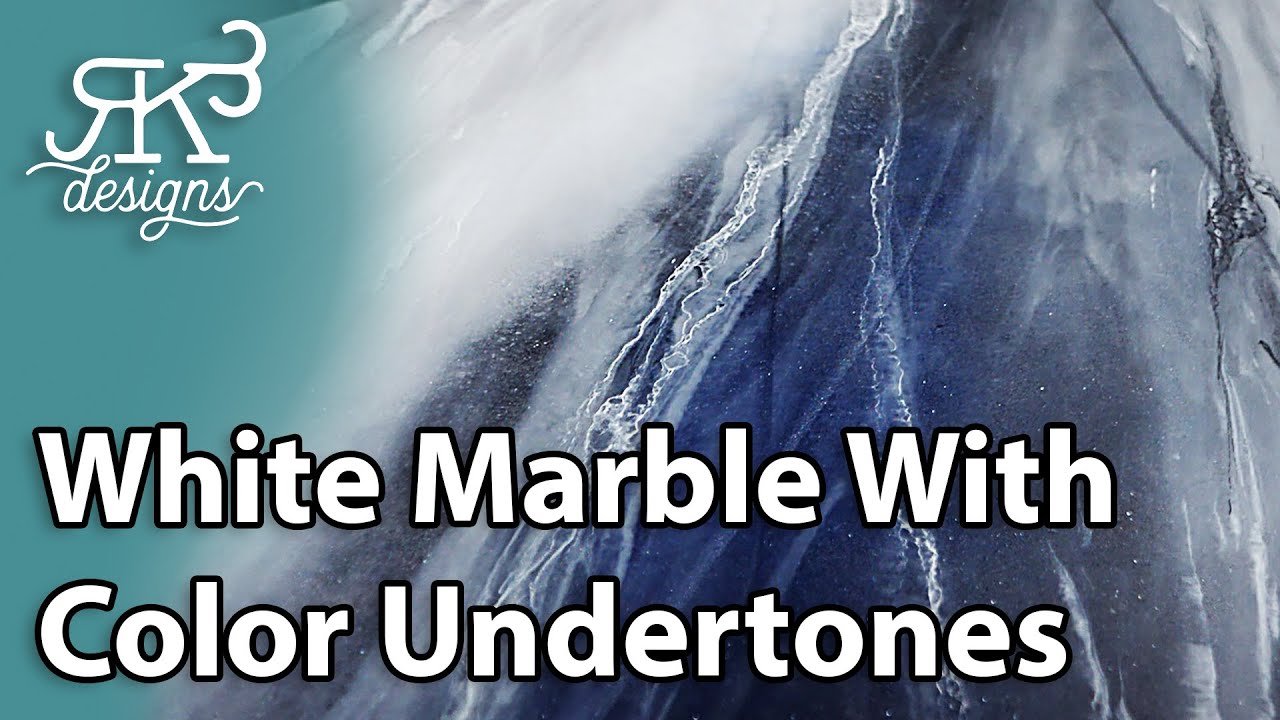 White Marble Epoxy Countertops With Colored Undertones | RK3 Designs