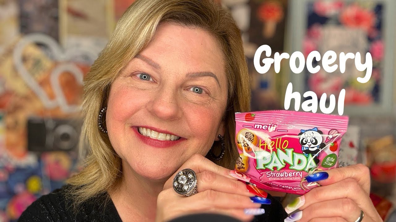 ASMR | Tingly Grocery Haul | Tapping on Items with Long Colorful Nails 💗✨🥰
