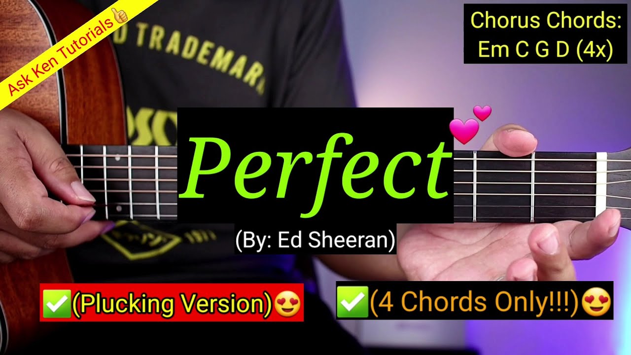 Perfect - Ed Sheeran (4 Chords Only!!!)😍 | Plucking Version | Guitar Tutorial